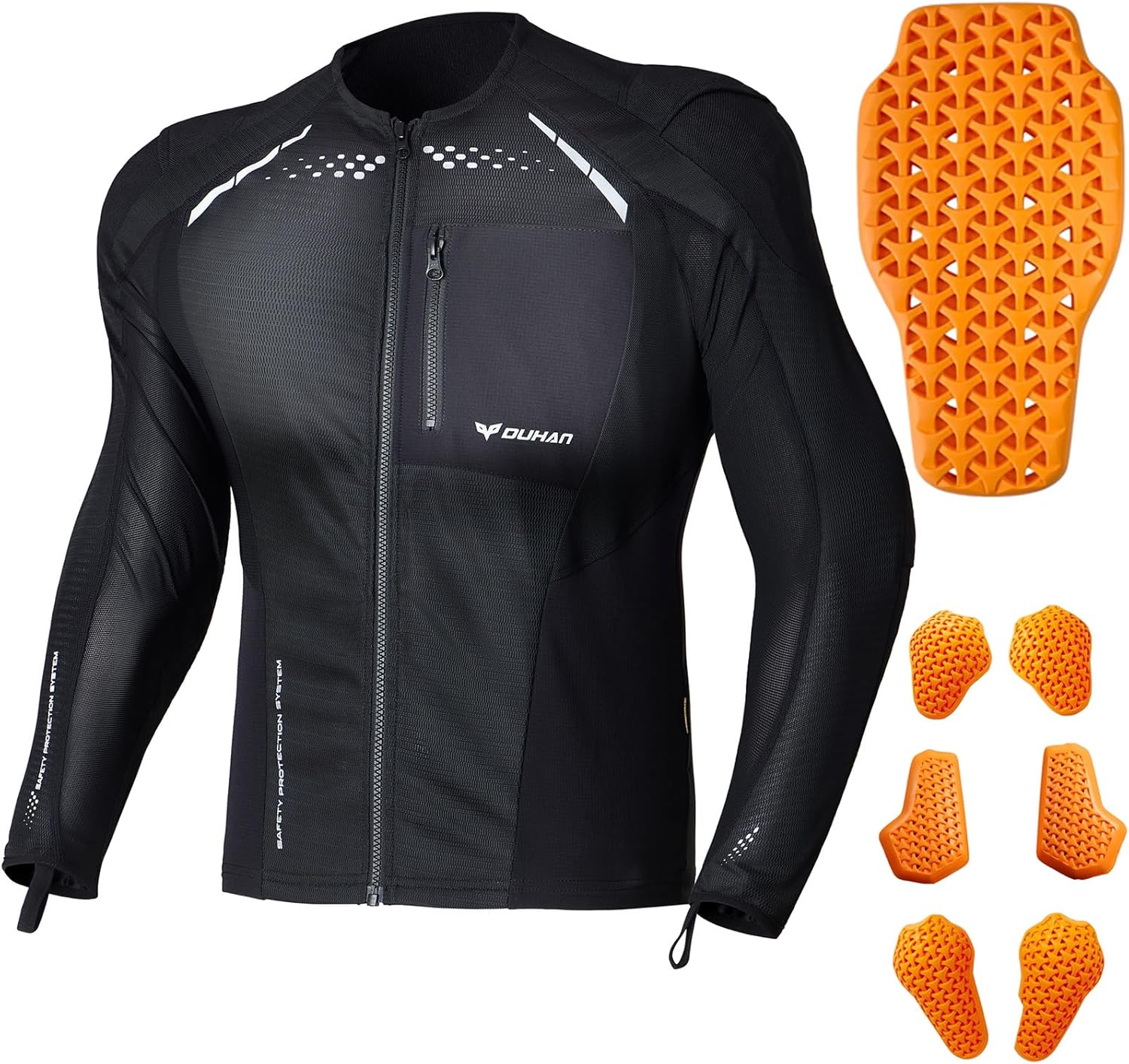 DUHAN Motorcycle Shirt Mesh Jacket with CE Level 2 Armor Gear