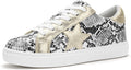 Women's Fashion Star Lace Up Low Top Sneakers - Cushioned Comfort