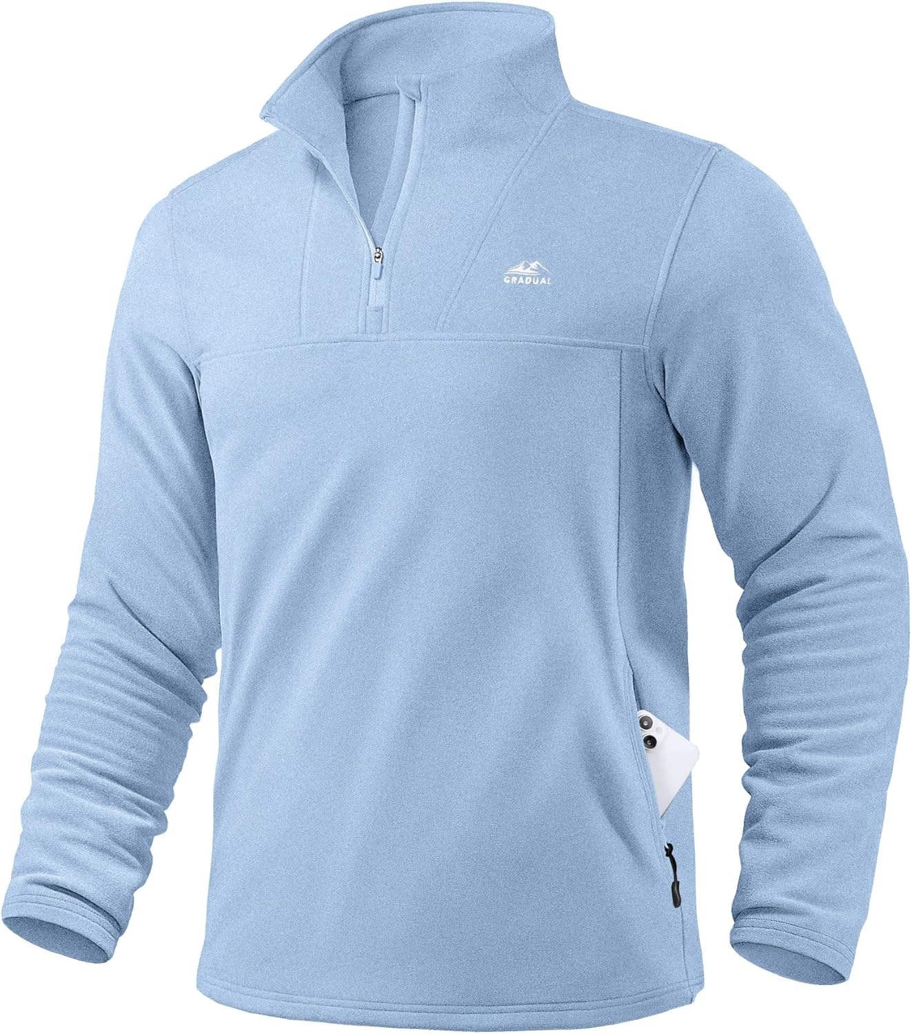 G Gradual Men's Zipper Pocket Fleece Sweater