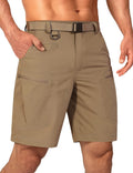 Men's Cargo Hiking Shorts with Nylon Belt - Water Repellent, Quick Dry