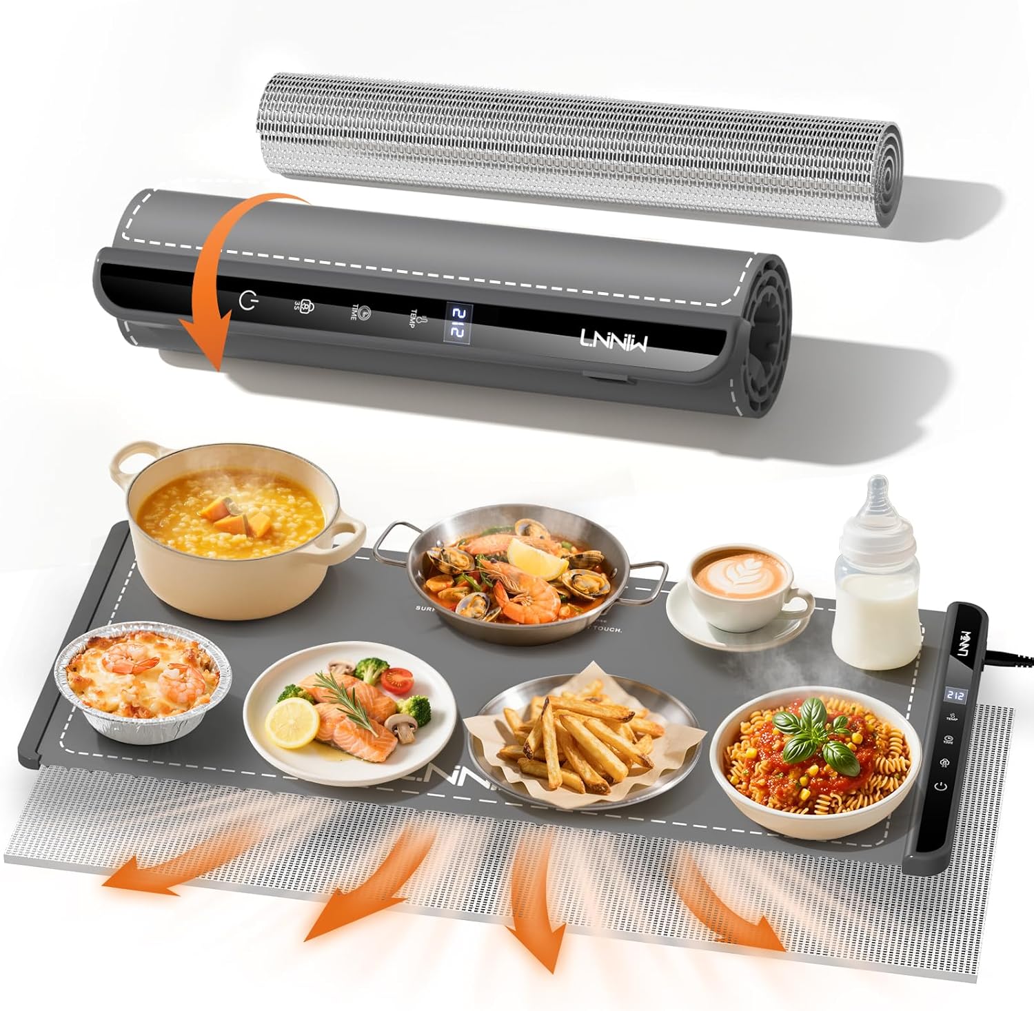 Extra Large Food Warming Mat with Heat-Resistant Pad for Dinners