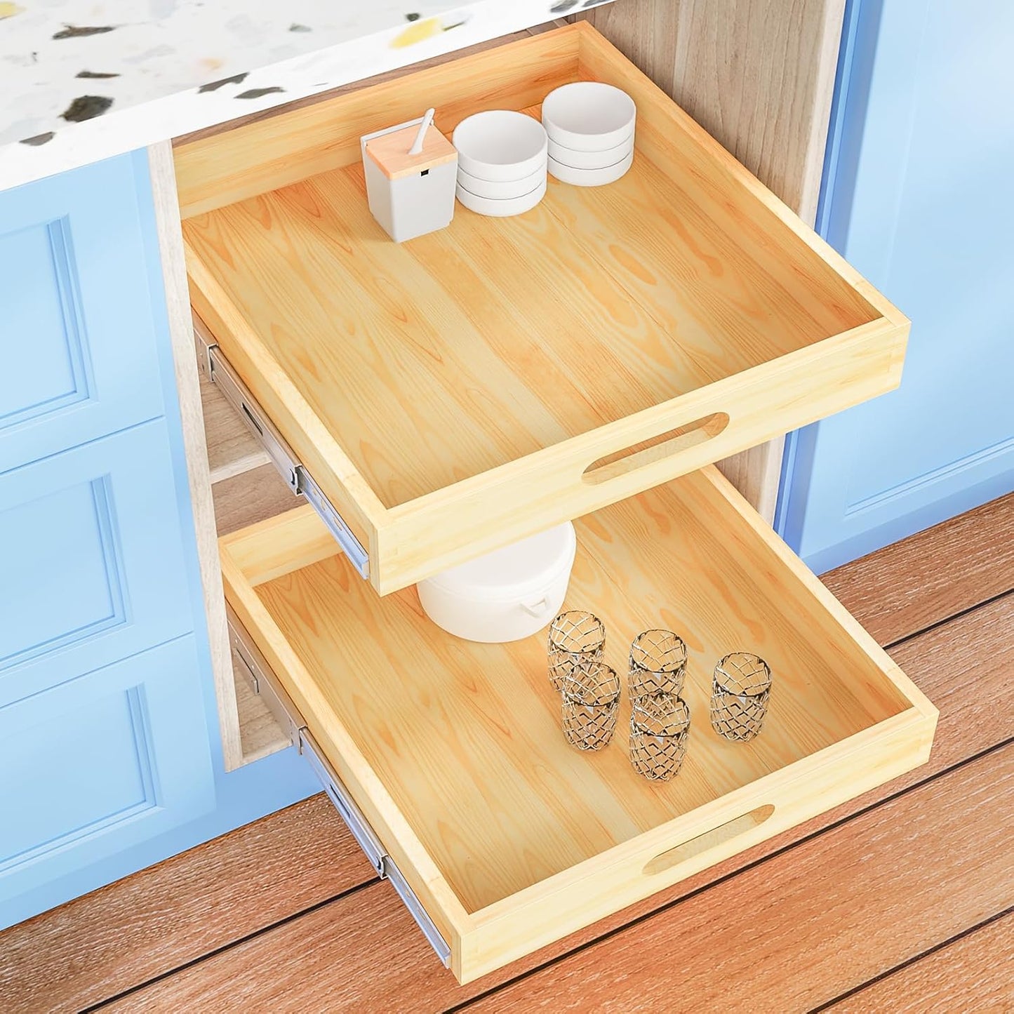 Pull Out Cabinet Organizer for Kitchen and Pantry Storage