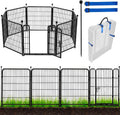 ADAVIN Tall Garden Fence with Gate - 17.7 ft Heavy Duty Yard Barrier