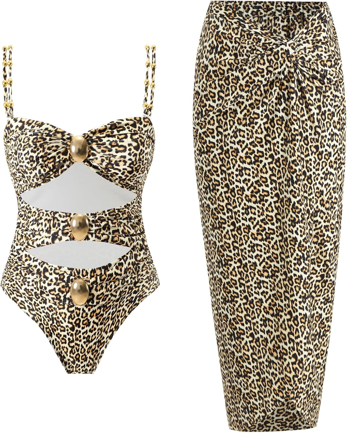 Women's One Piece Swimsuit with Cover Up Set for Beach Fun