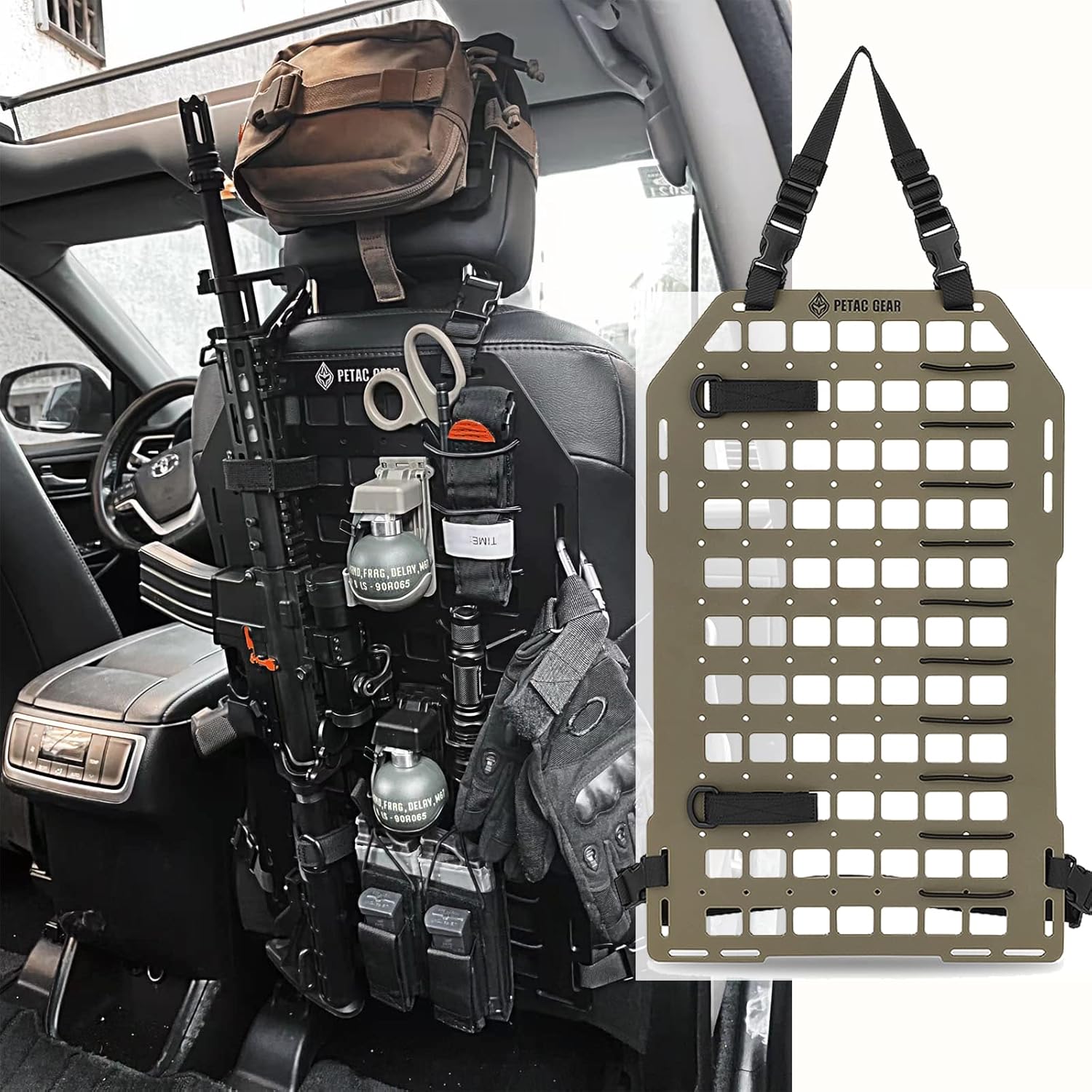 Tactical Car Seat Back Organizer for Gear Storage and Access