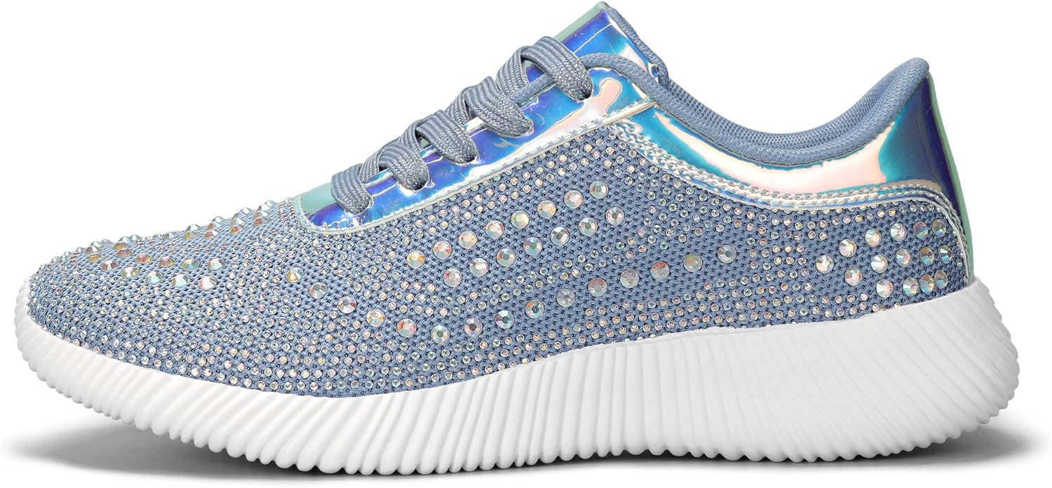 BELOS Women's Glitter Shoes Sparkly Lightweight Casual Sneakers