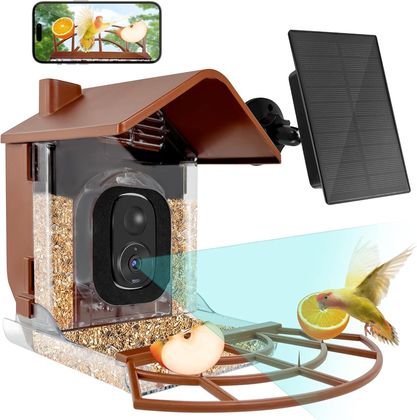 2K HD Bird Feeder Camera with Motion Detection