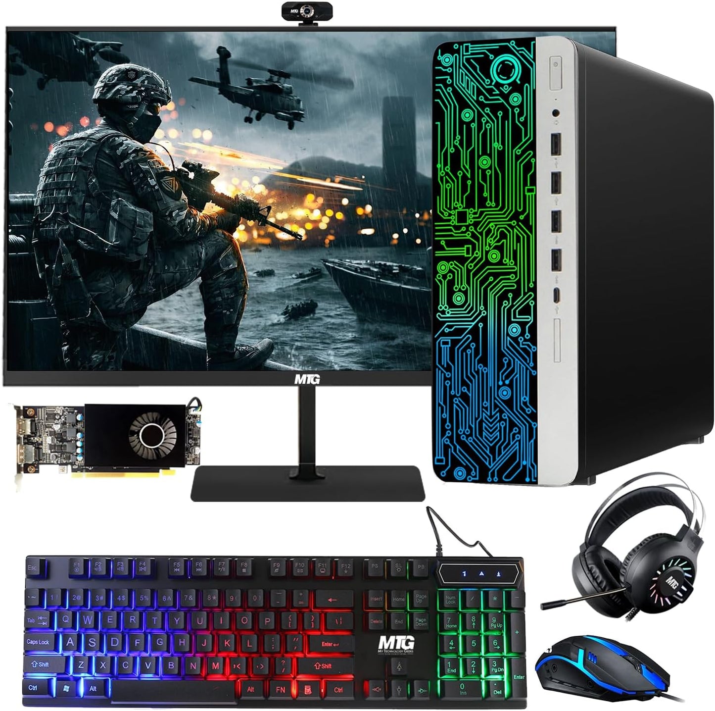HP G3 Gaming Desktop PC with 24 Inch Monitor and RGB Accessories