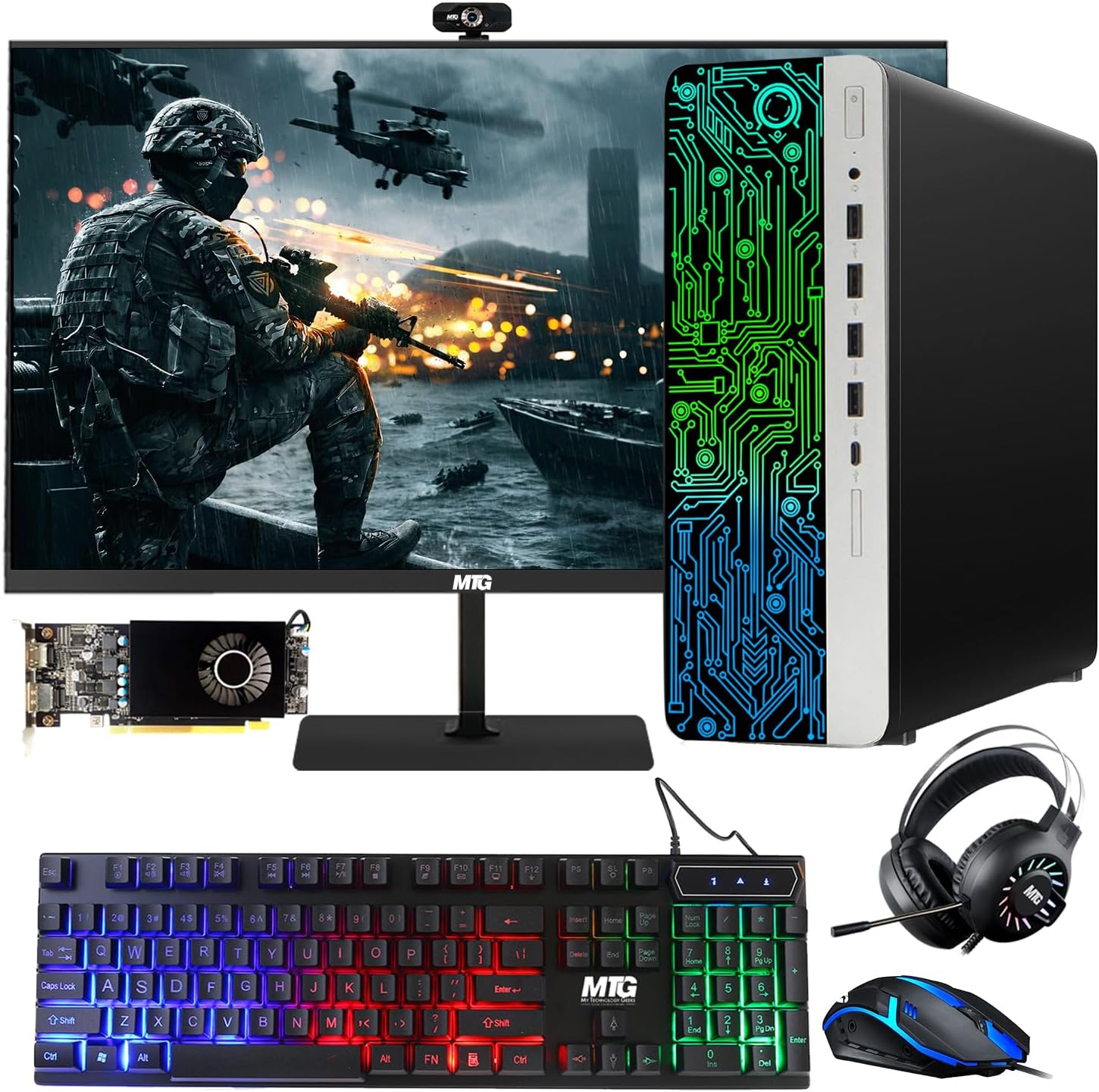 HP G3 Gaming Desktop PC with 24 Inch Monitor and RGB Accessories