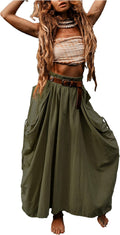 Women's Maxi Boho Skirt with Pockets Organic Cotton Comfort
