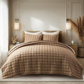 EVERGRACE Pearl Velvet Quilt King Size Bedding Set - Luxurious Velvet