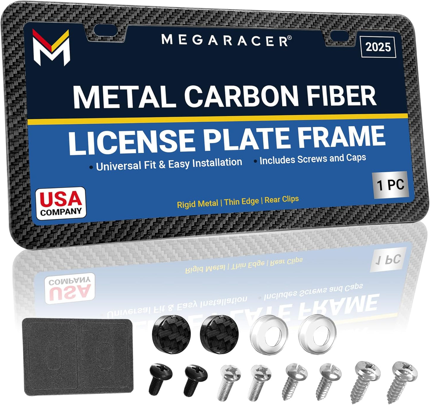 Premium Slim Carbon Fiber Design License Plate Frame for Cars