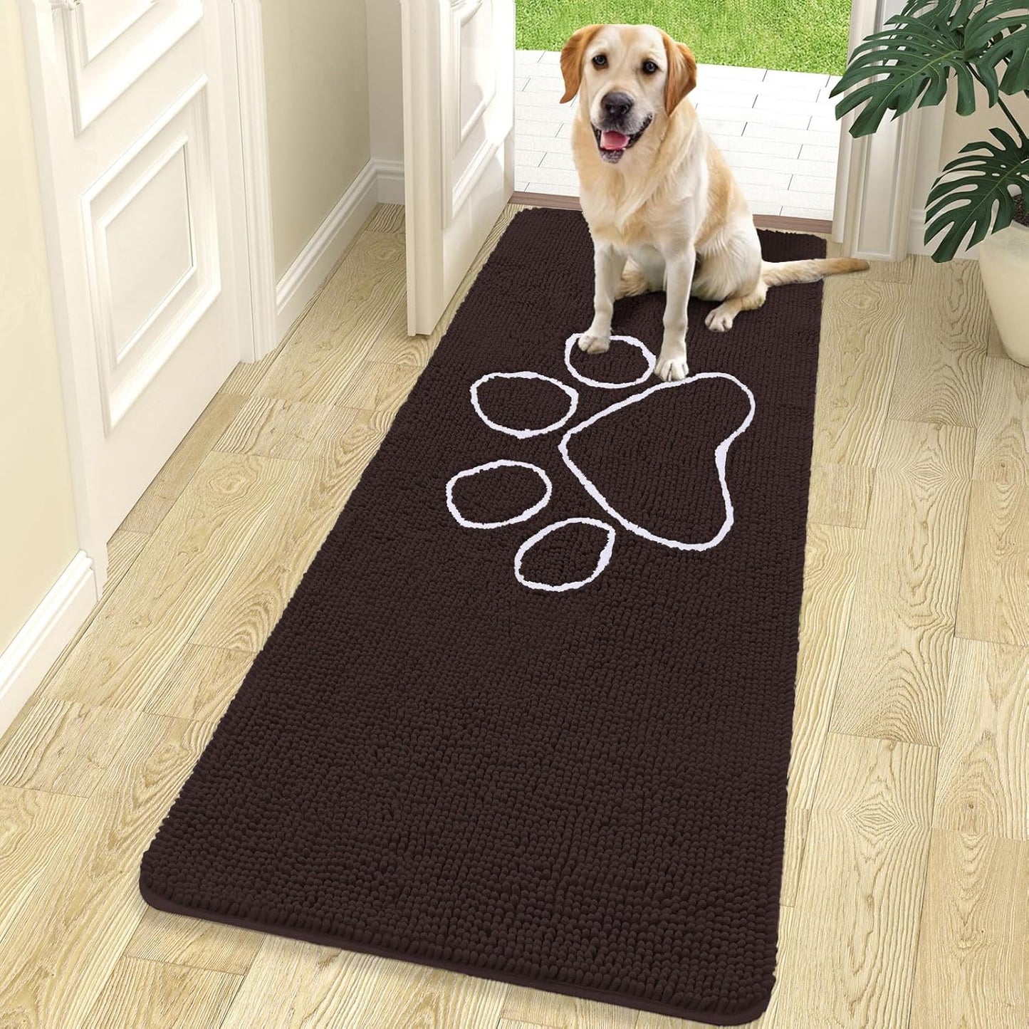 OLANLY Ultra Absorbent Chenille Mud Doormat for Dogs 70x24