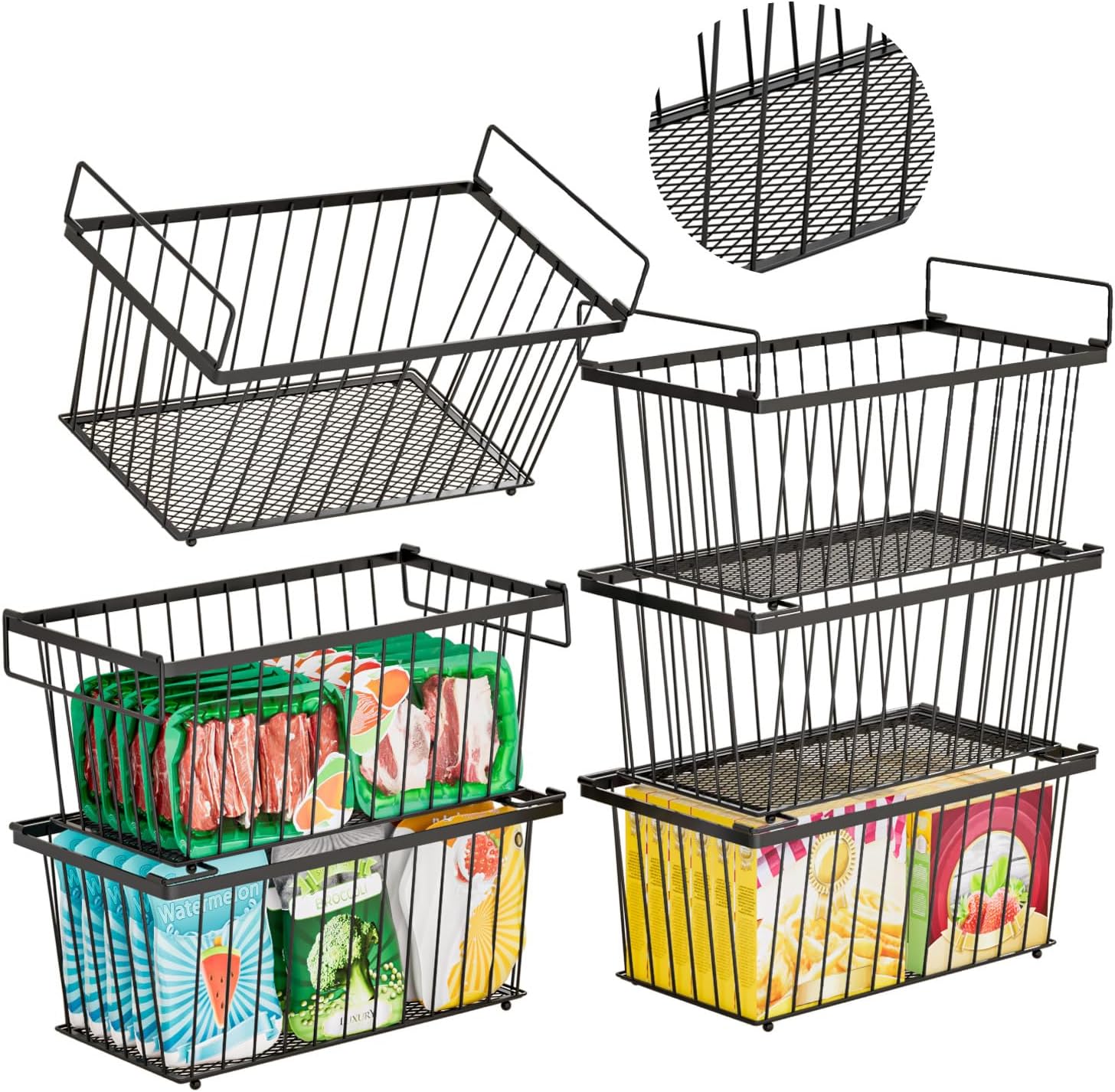 Enhanced Leak-Proof Bottom Freezer Organizer Bins for 7 Cu.FT