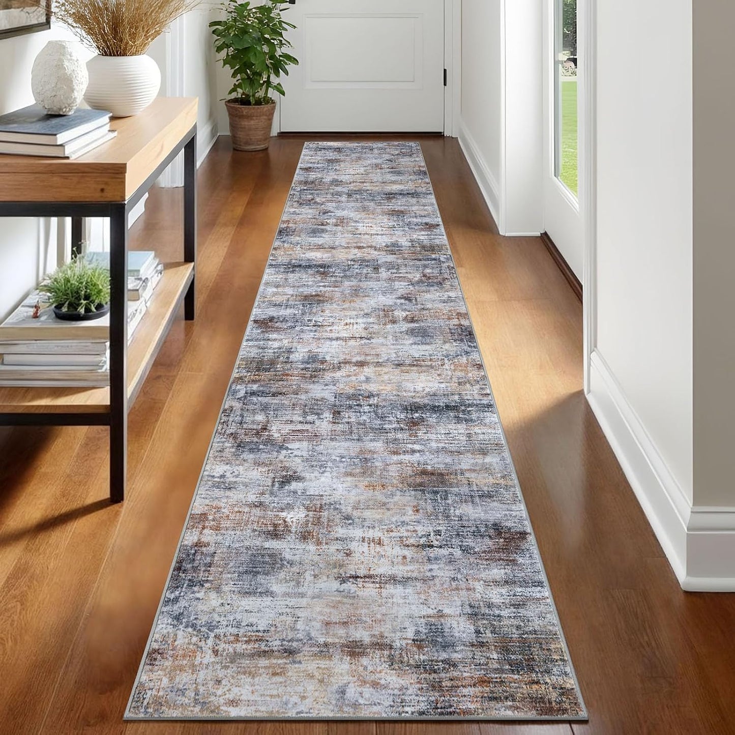 IOHOUZE Abstract Runner Rug 2x12 Ft for Modern Hallways