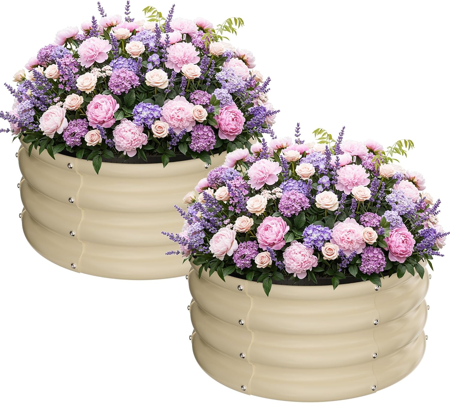 ZXZYHFTY Round Galvanized Raised Garden Bed Kit for Outdoor Use