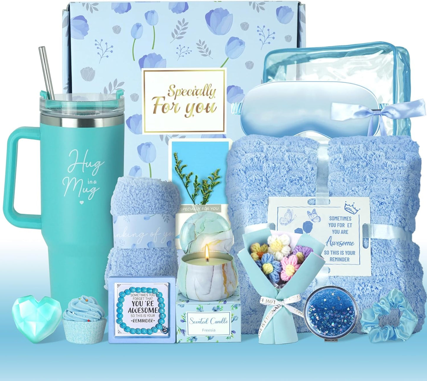15PCS Relaxing Spa Gifts Baskets for Her - Unique Birthday Gift
