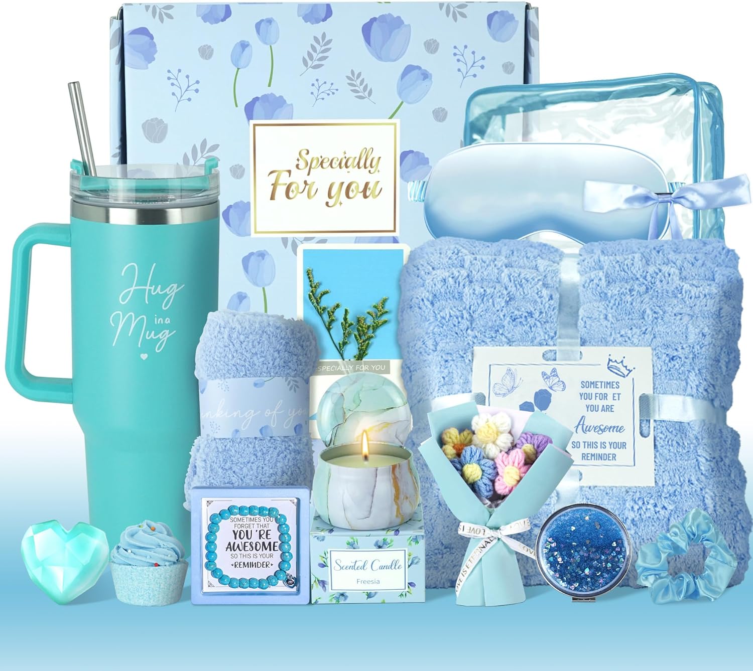 15PCS Relaxing Spa Gifts Baskets for Her - Unique Birthday Gift
