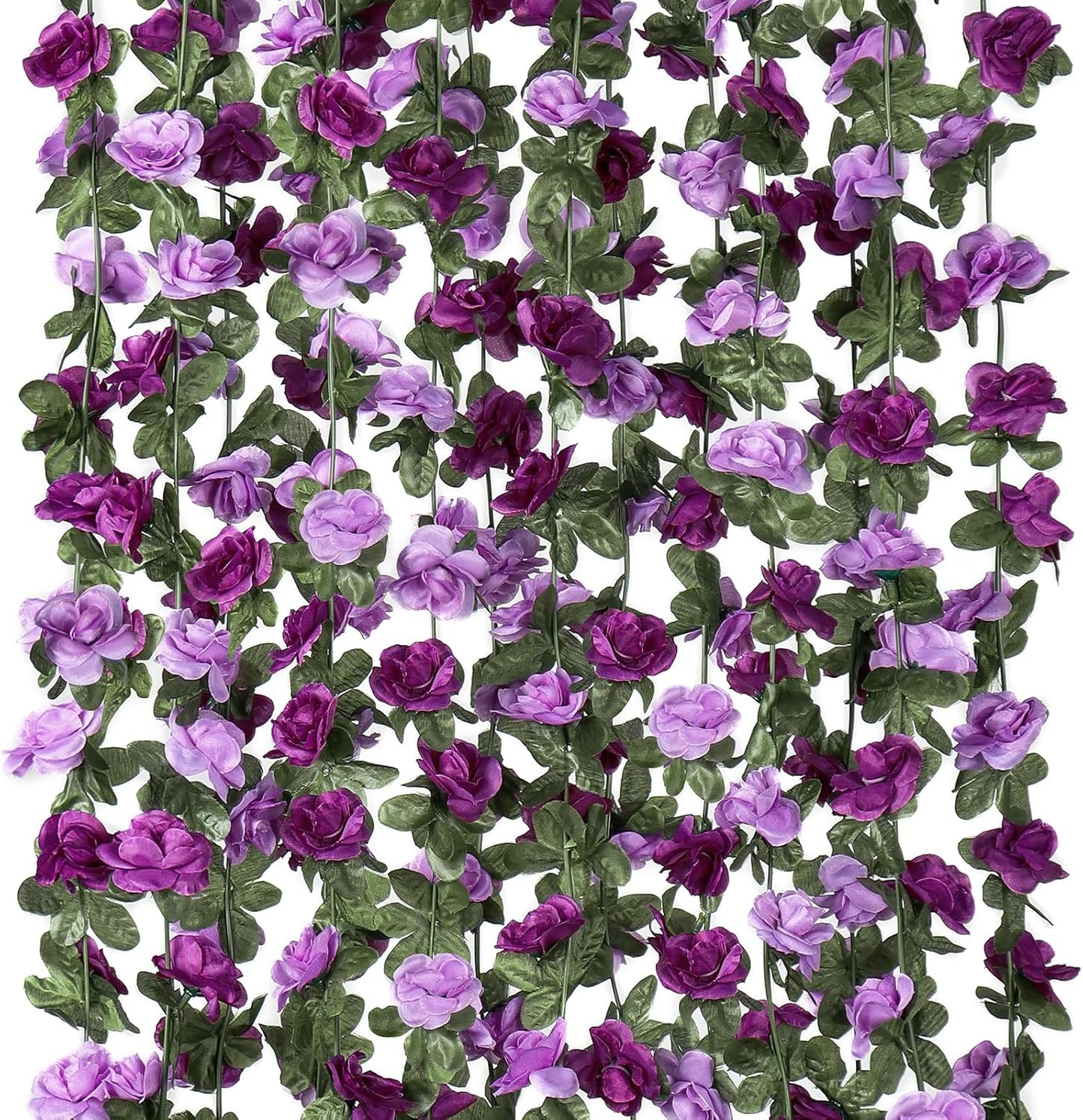 Artificial Flower Garland with Purple Roses for Home Decor
