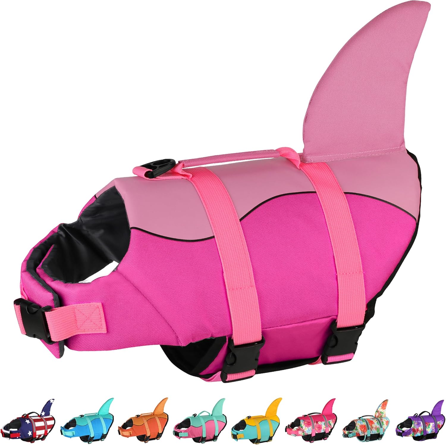 Dogcheer Dog Life Jacket for Swimming with Cute Shark Design