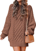 Oversized Cable Knit Sweater Dress - Cozy 2025 Fall Staple ANRABESS