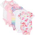 HonestBaby baby-girls 5-pack Short Sleeve Bodysuits (Style CP73)