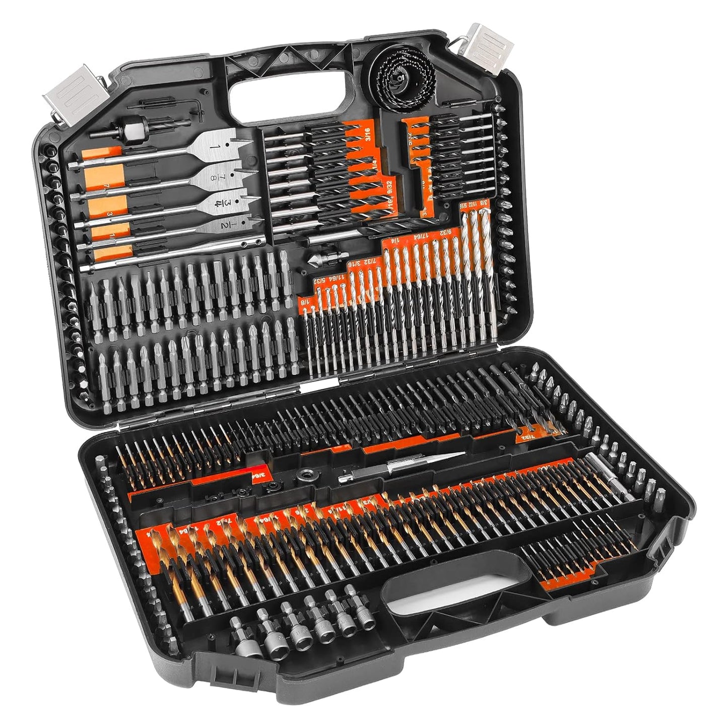 COMOWARE 246 Pcs Drill Bit Set for Wood, Metal, and Masonry