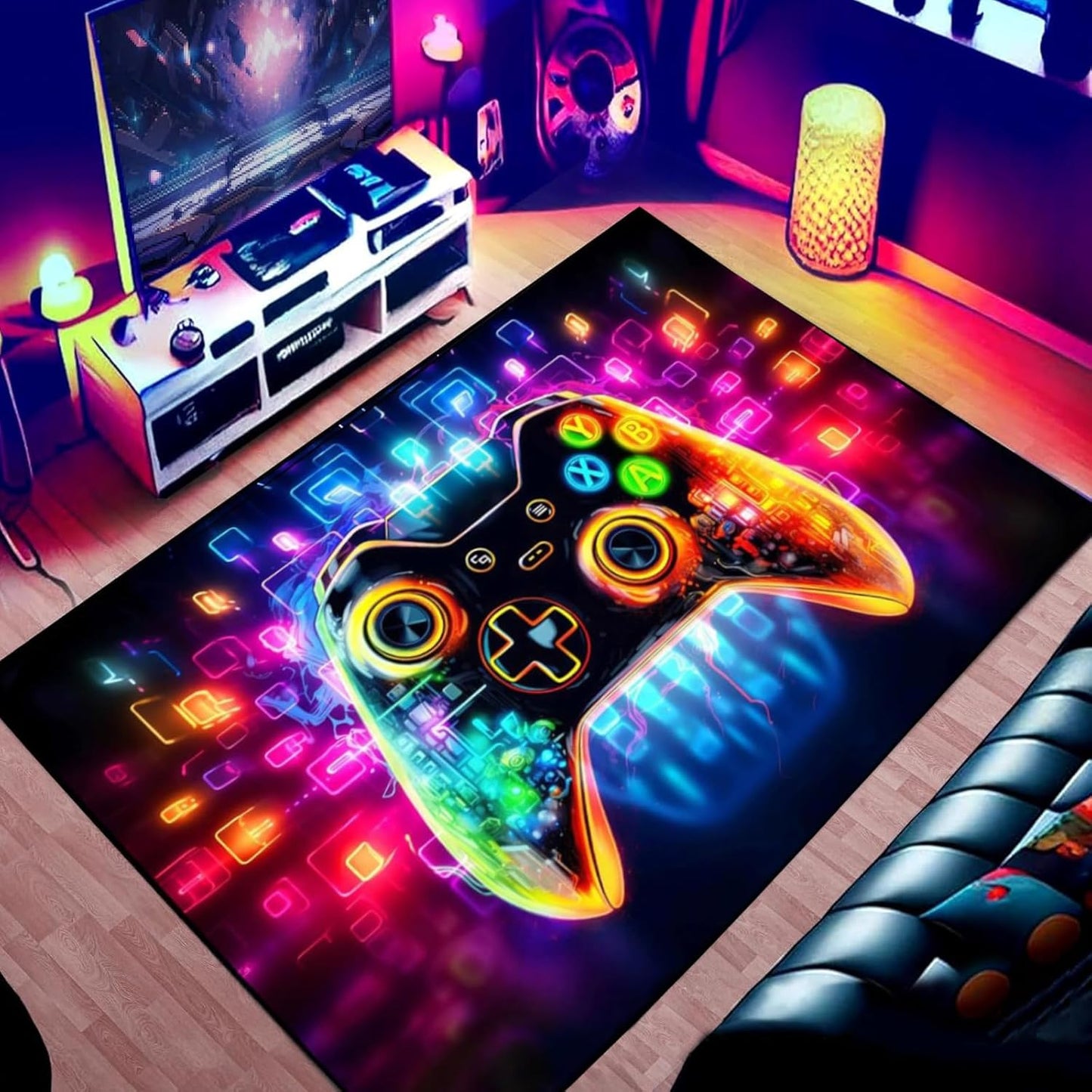 Colorful Gaming Area Rug for Boys - Crayfomo