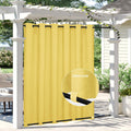 Yellow Linen Look Outdoor Curtains 110x108 in - Waterproof Privacy