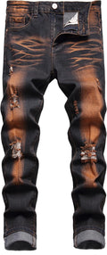 Slim Fit Jeans Stretch Ripped Skinny Jeans for Men