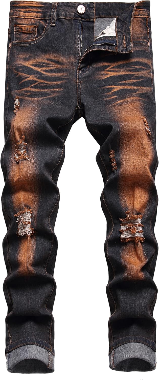 JUNBAOSS Men's Slim Fit Ripped Jeans for a Stylish Look