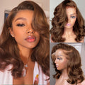 Brown Wig Human Hair 13x6 Body Wave Short Bob - Natural Look