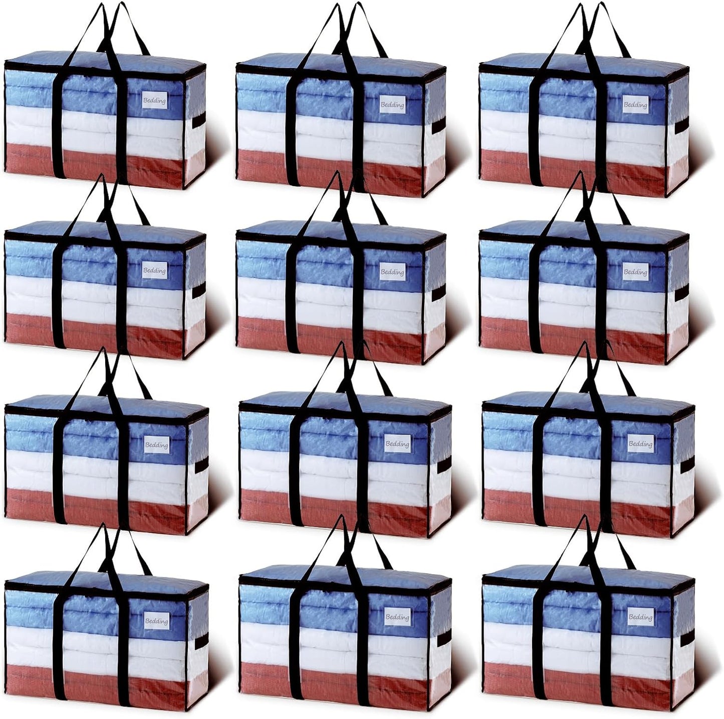 TAILI Extra Large Moving Bags for Storage - 12 Pack Heavy Duty