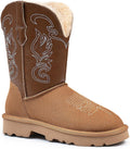 Genuine Leather Suede Platform Womens Winter Snow Boots - Fuzzy Warm