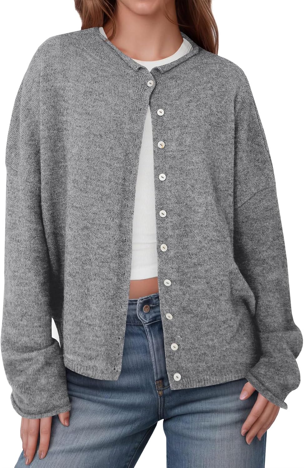 Saodimallsu Womens Button Up Cardigan Sweaters for Fall Style