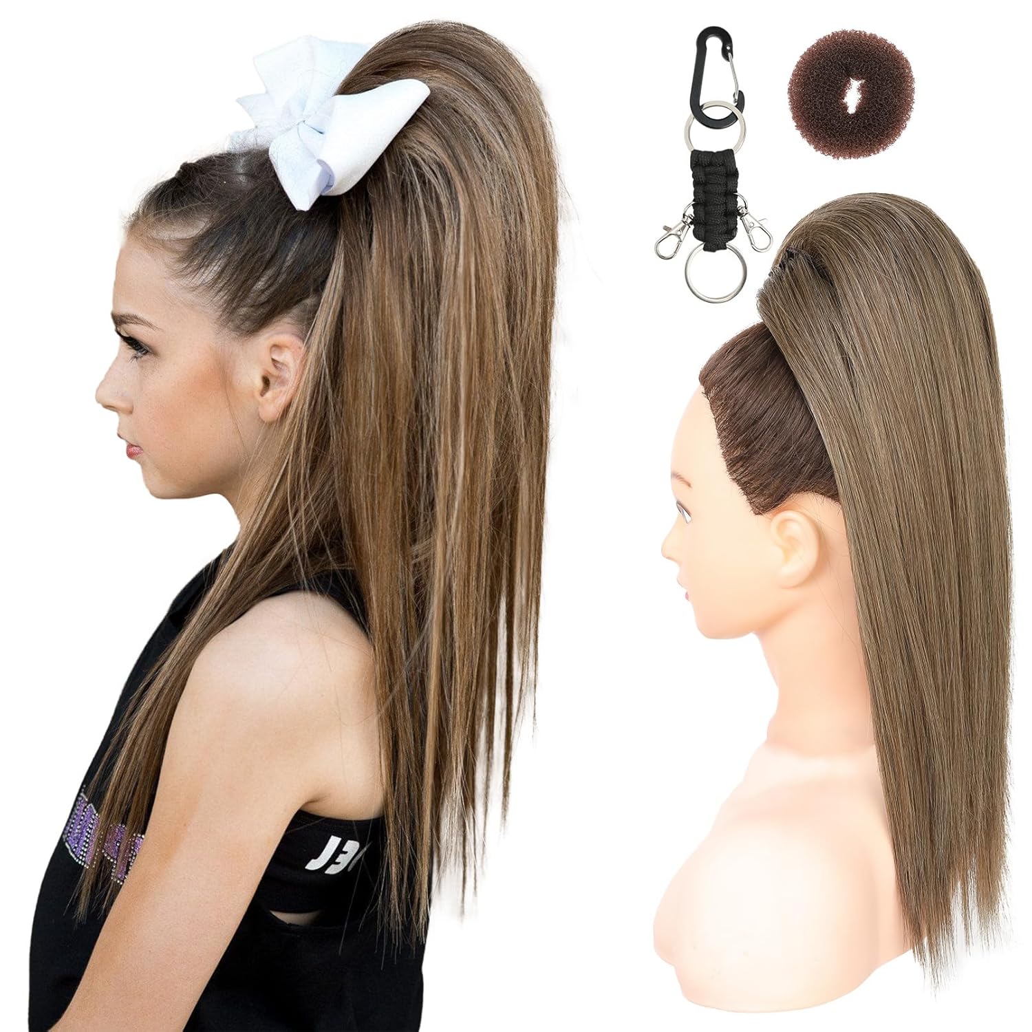 SEIKEA 16 Ash Blonde Straight Cheer Ponytail Hair Piece Review