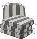 Round Corner Seat Cushions 17in x 16in x 2in Set of 4 - Water
