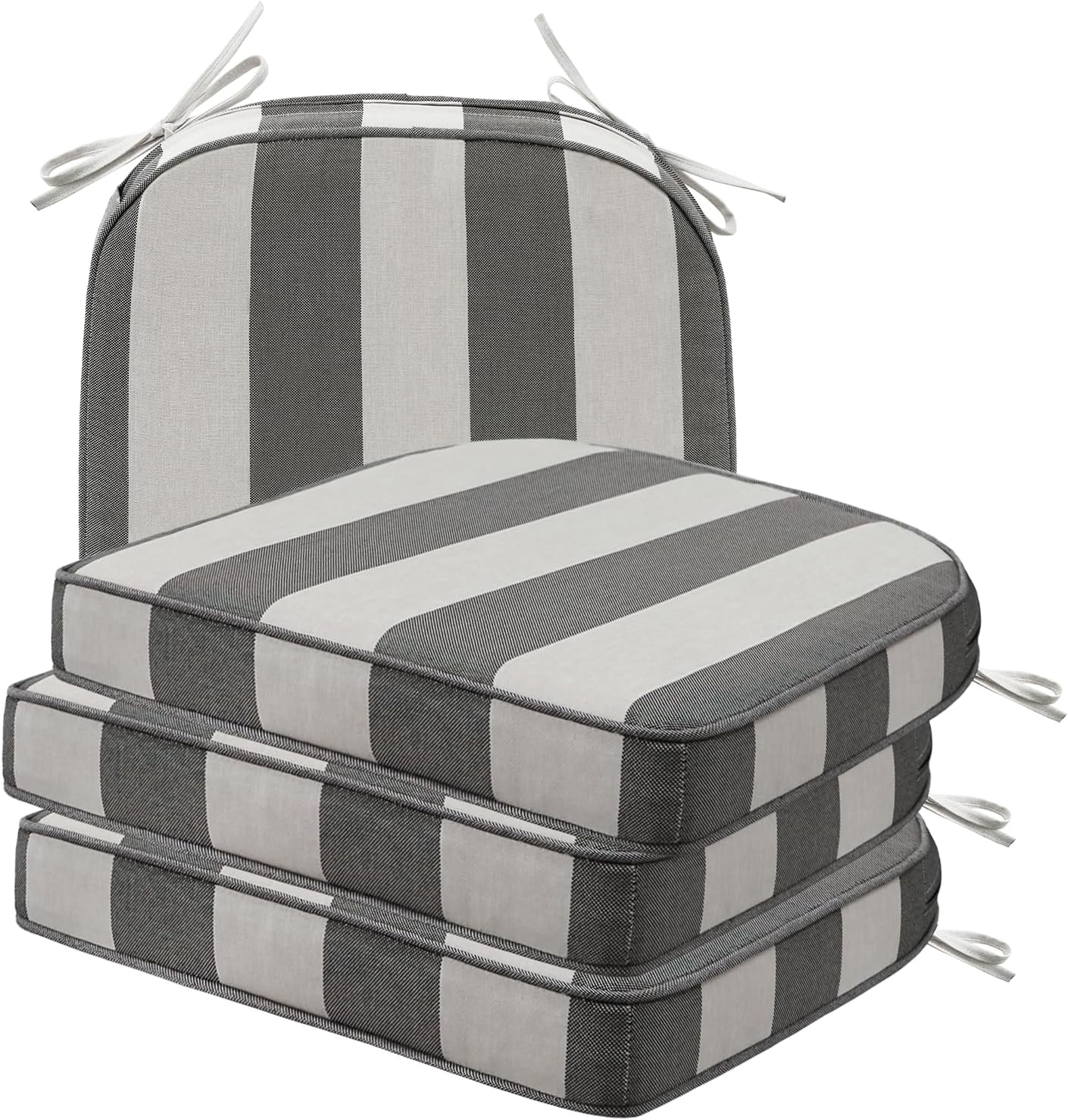Round Corner Seat Cushions for Outdoor Chairs, Set of 4