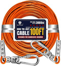 Tie Out Cable for Dogs Up to 300lbs, 100ft - Heavy Duty Outdoor Tether