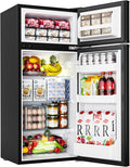 EUHOMY Mini Fridge with Freezer 4.5 Cu.Ft - Compact TwoDoor Cooler