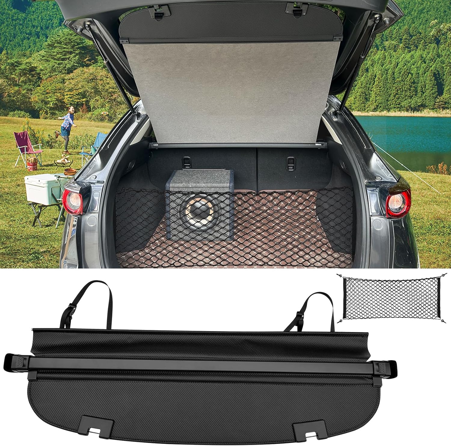 Retractable Cargo Cover for Mazda CX5 2017-2025 - Black Shade