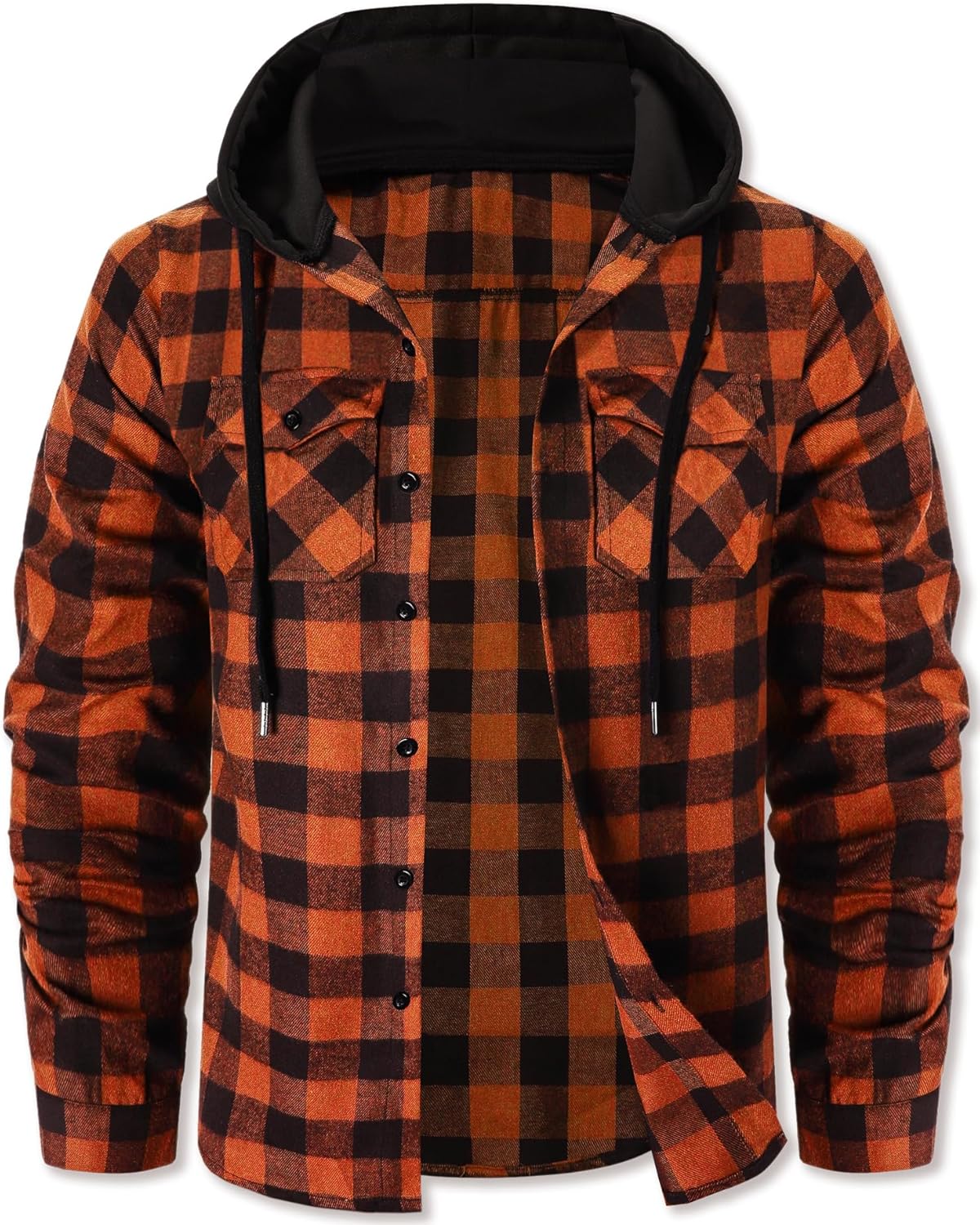Cromoncent Long Sleeve Hoodie Jacket for Men - Stylish Flannel
