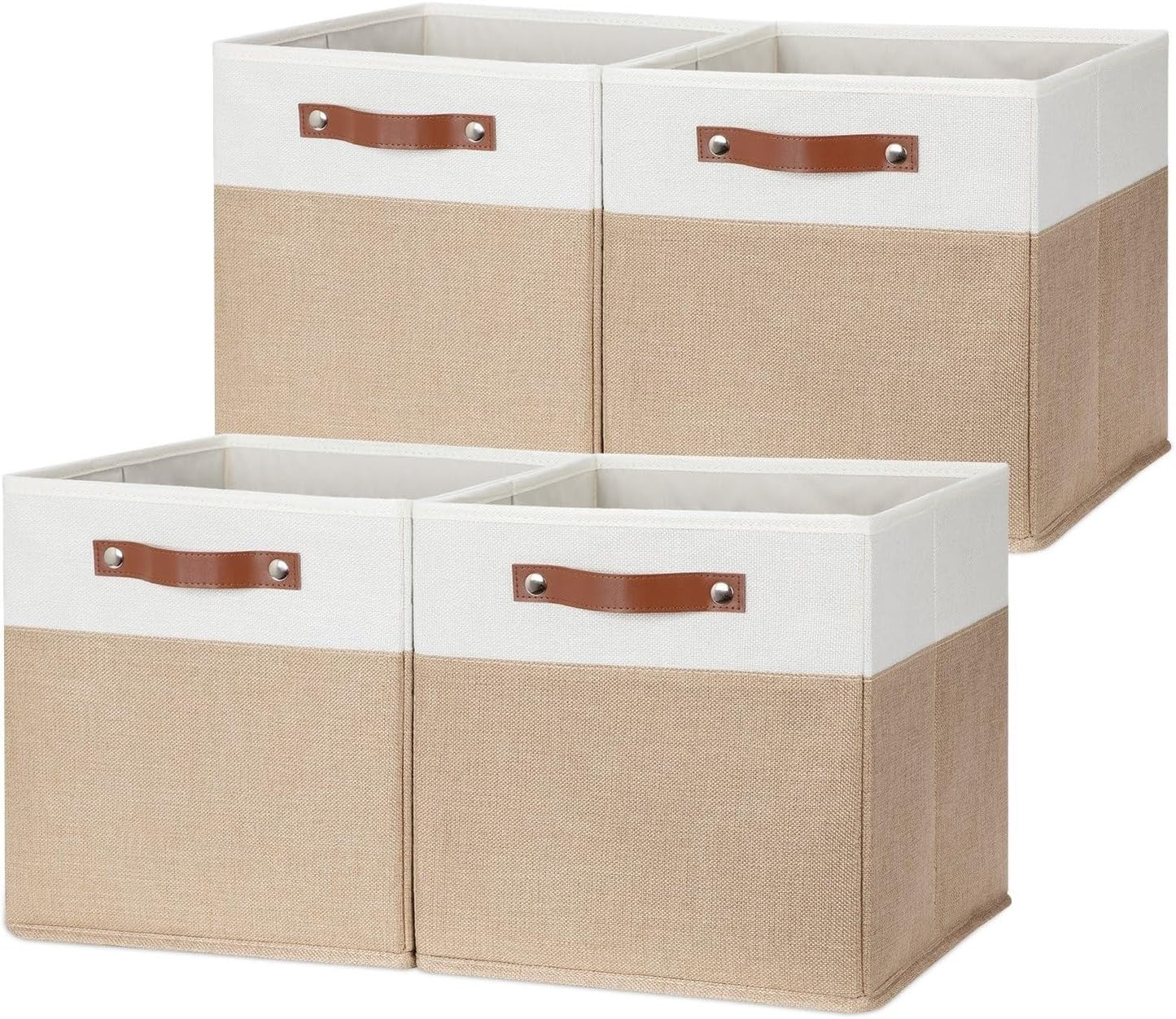 HNZIGE Fabric Storage Cubes Set of 4 for Home Organization