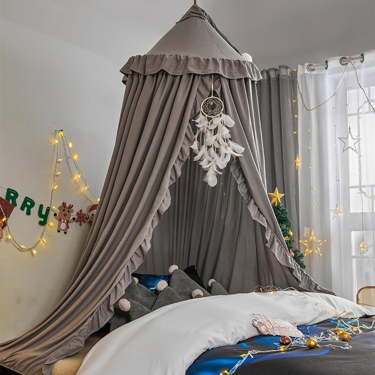 Princess Dream Canopy for Girls Room - Grey