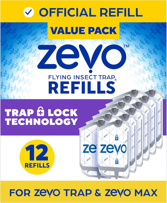 Zevo Flying Insect Refills: 12 Cartridges for Indoor Traps