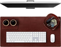 ELIZO Full-Grain Leather Desk Mat Set - Ultimate Protection & Style (32x16)