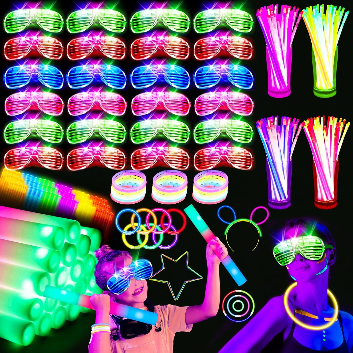 248 PCS Glow Party Supplies for Neon Celebrations and Events