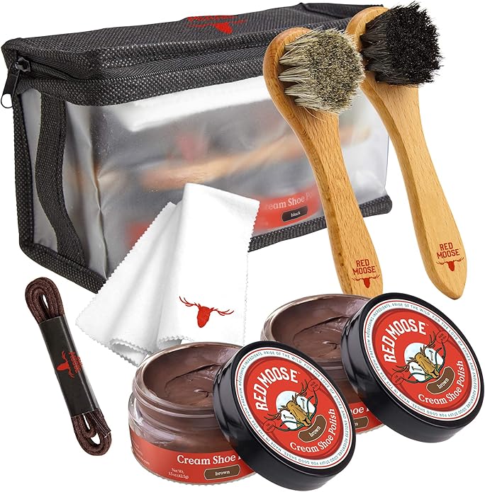 RED MOOSE Full Leather Shoe Polish Kit for Ultimate Care