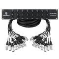 PRORECK 16-Channel Rack Mount TRS XLR Combo Snake Cable - Compact 2U