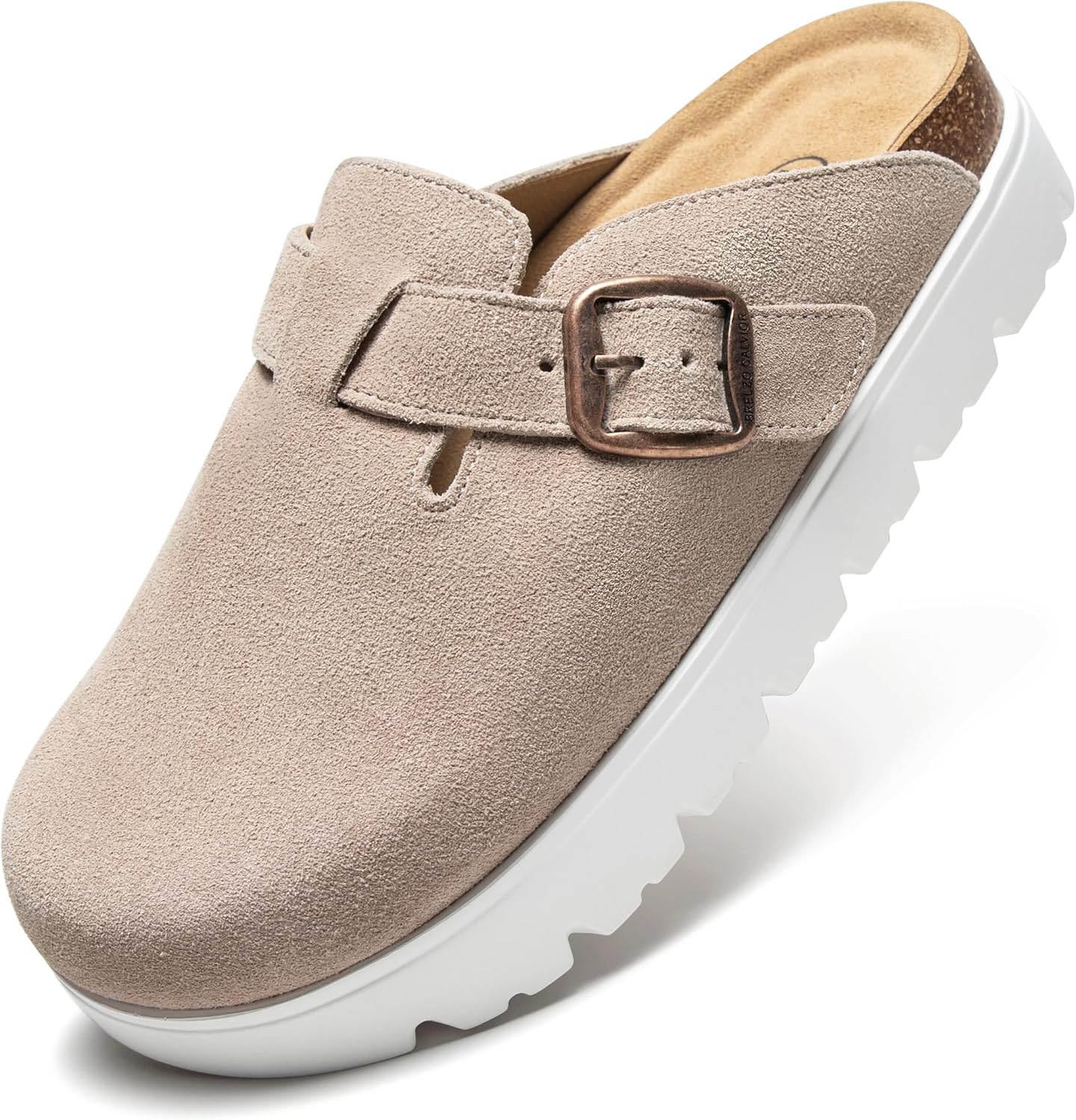 Women's Suede Clogs Non-Slip Potato Shoes with Arch Support
